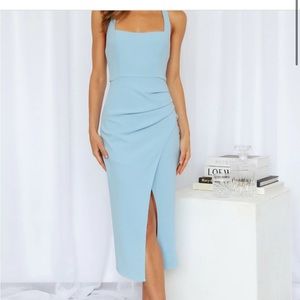 Hello Molly Blue Wrap Midi Dress